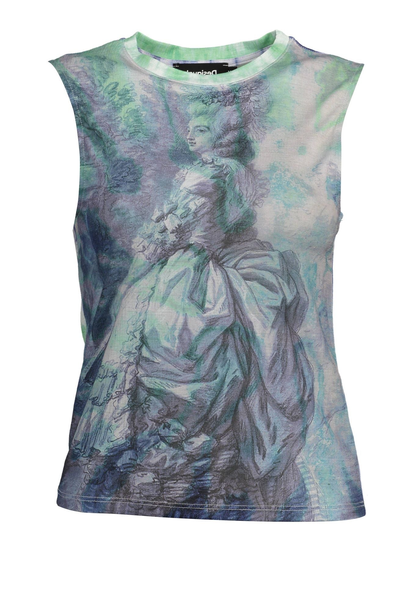 

Desigual Summer Breeze Широкий женский топ-майка с плечами, светло-голубой