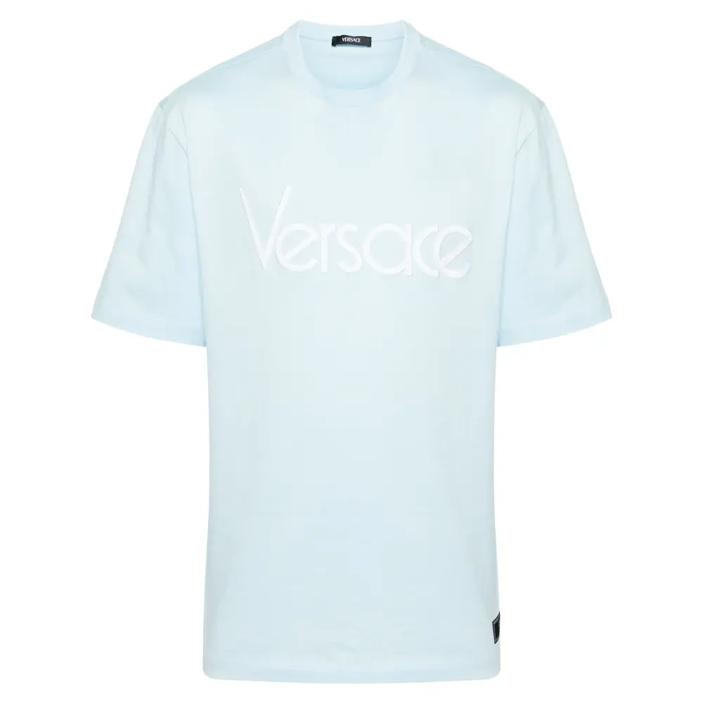 

Футболка с вышитым логотипом VERSACE, синий