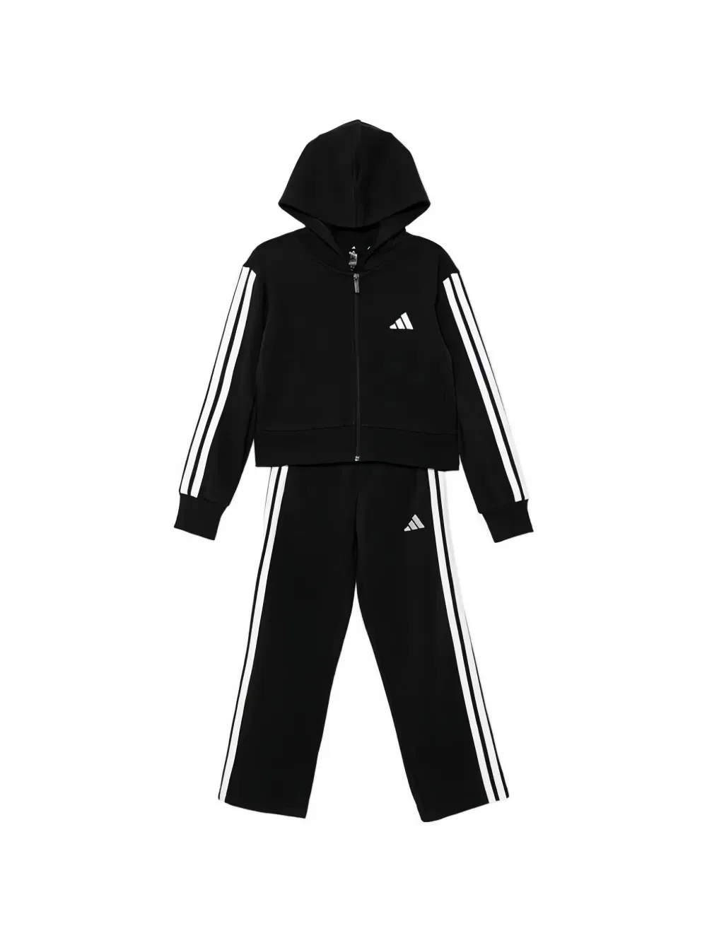 Спортивный костюм с капюшоном в полоску Adidas Kids, черный