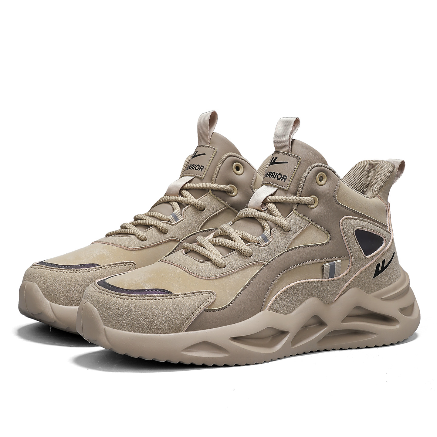 Кроссовки мужские Casual Mid top с амортизацией и износостойкостью WARRIOR, хаки — фото 4