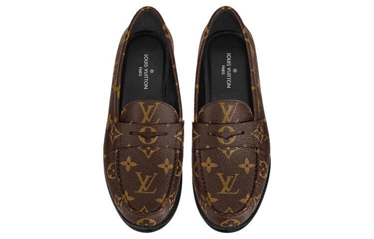 Туфли женские Louis Vuitton с принтом, коричневый — фото 4