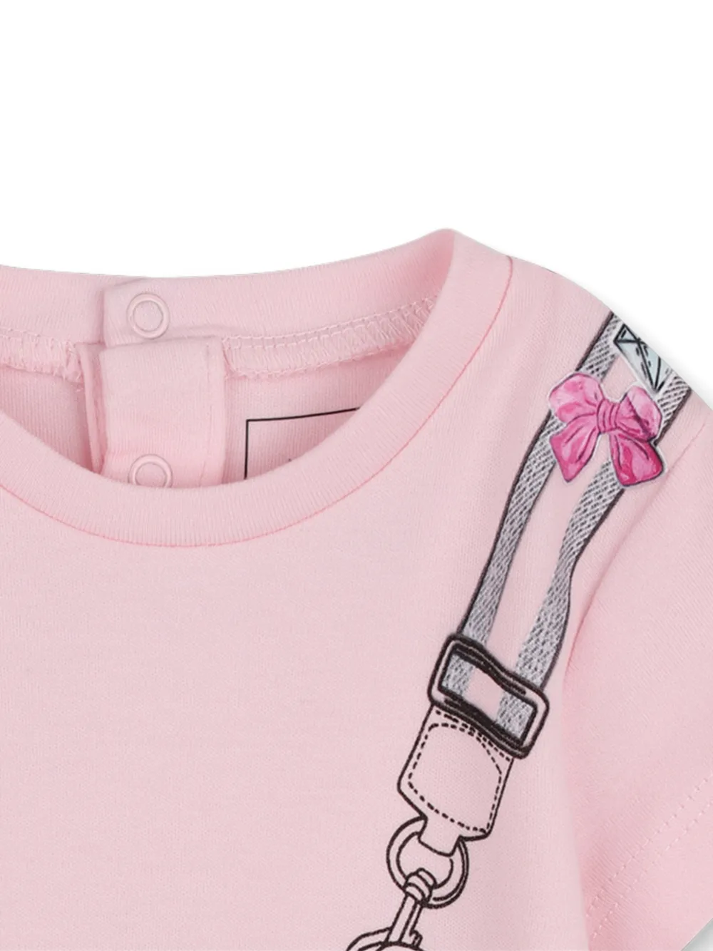 Ромпер с короткими рукавами и принтом Marc Jacobs Kids, розовый — фото 3