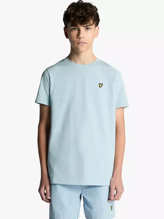 Детская однотонная футболка, опалово-голубая Lyle & Scott