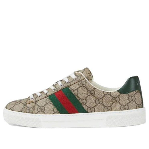 Кроссовки ace sneaker with web 'beige ebony gg supreme' Gucci, бежевый