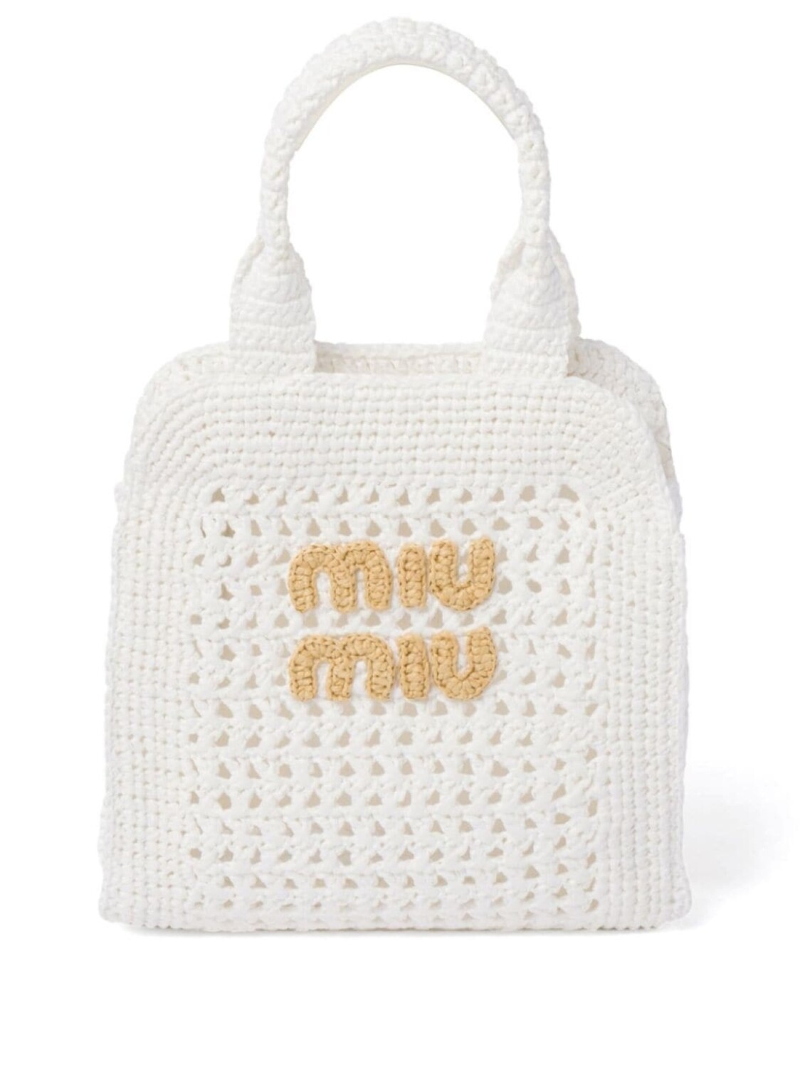 

Сумка-тоут в технике кроше Miu Miu, белый