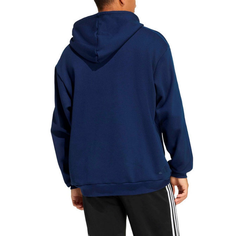 Adidas Толстовка мужская синяя с капюшоном Moderate — фото 4