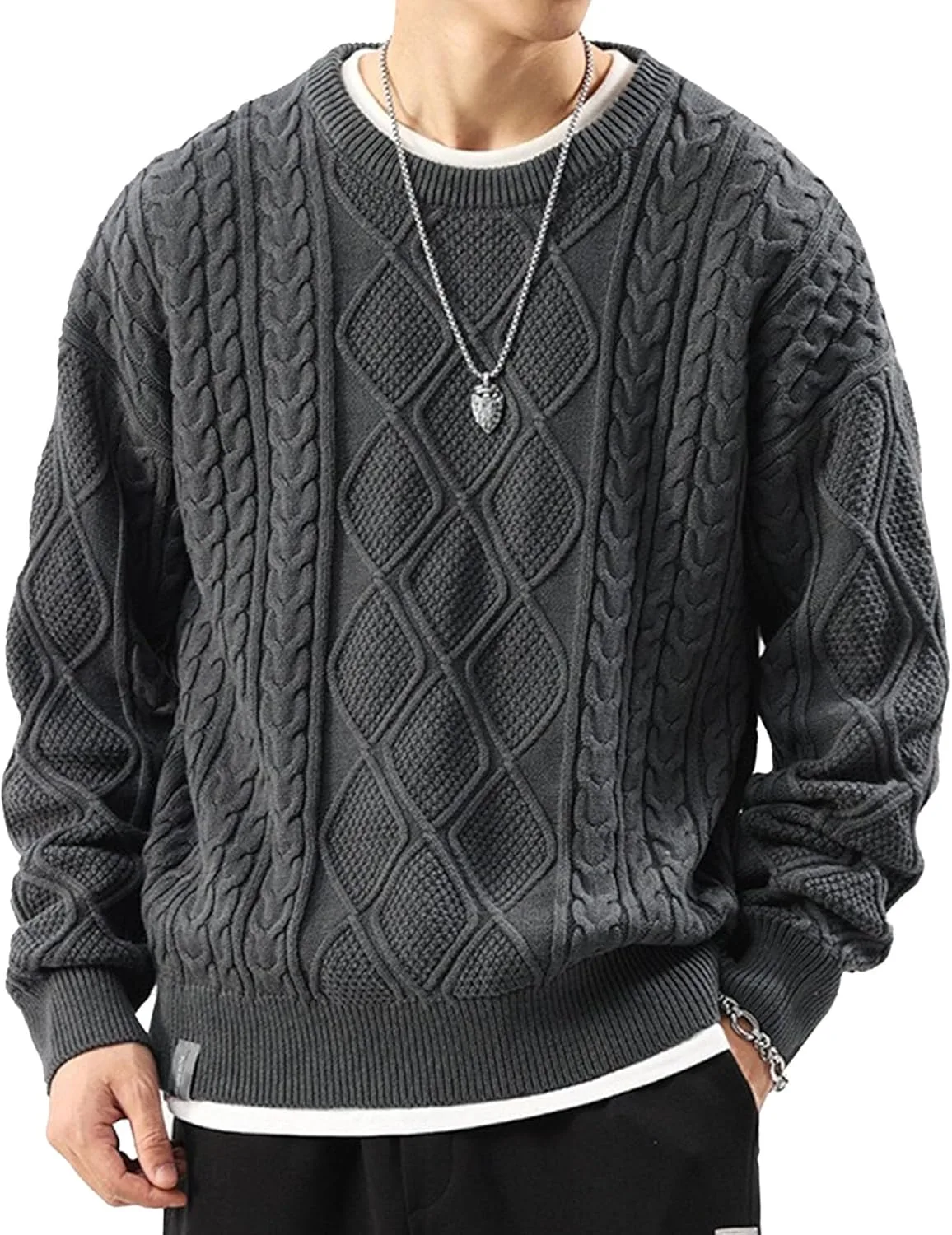 

Мужской повседневный вязаный свитер Maiyifu-GJ с рубчиком