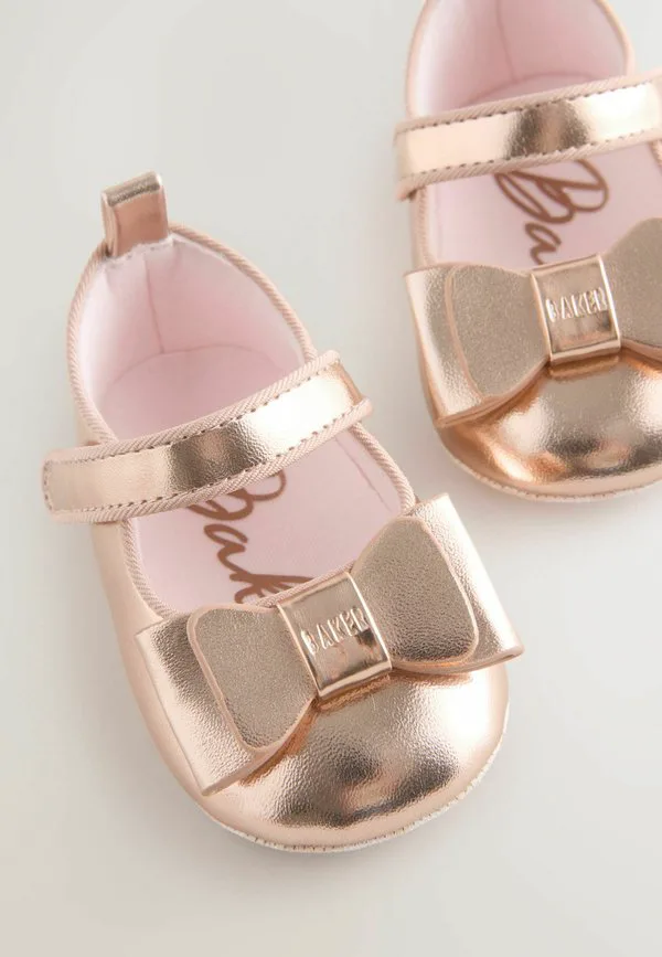 Детские туфли-мэри-джейн стандартного кроя с бантом Baker By Ted Baker, Rose Gold-Coloured — фото 3