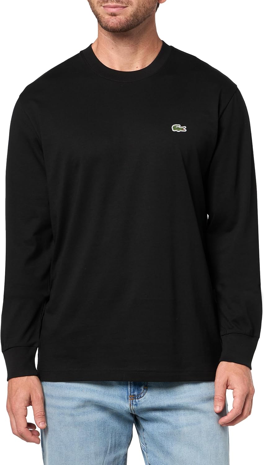 

Мужская хлопковая футболка с длинными рукавами Lacoste, Black, Черный, Мужская хлопковая футболка с длинными рукавами Lacoste, Black