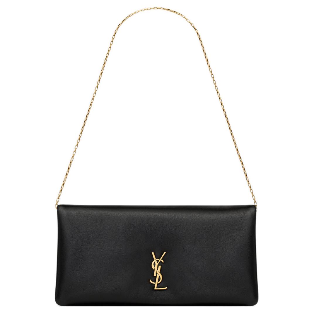 

SAINT LAURENT Овчинный портативный клатч мини на одно плечо кроссбоди женский black