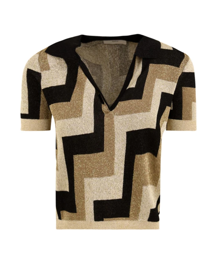 

Рубашка-Поло с геометрическим жаккардовым узором, разноцветная Akep, мультиколор