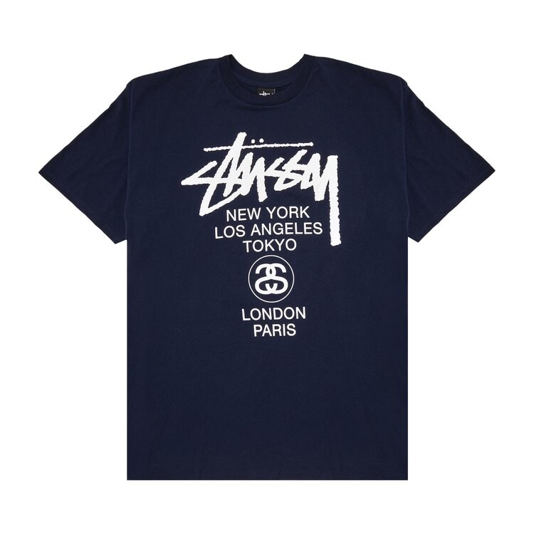 

Футболка Stussy World Tour 'Navy', синий