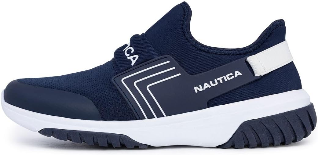Мужские слипоны Nautica - повседневная модная обувь для прогулок, средняя и широкая полнота, белый/синий/темно-синий — фото 2