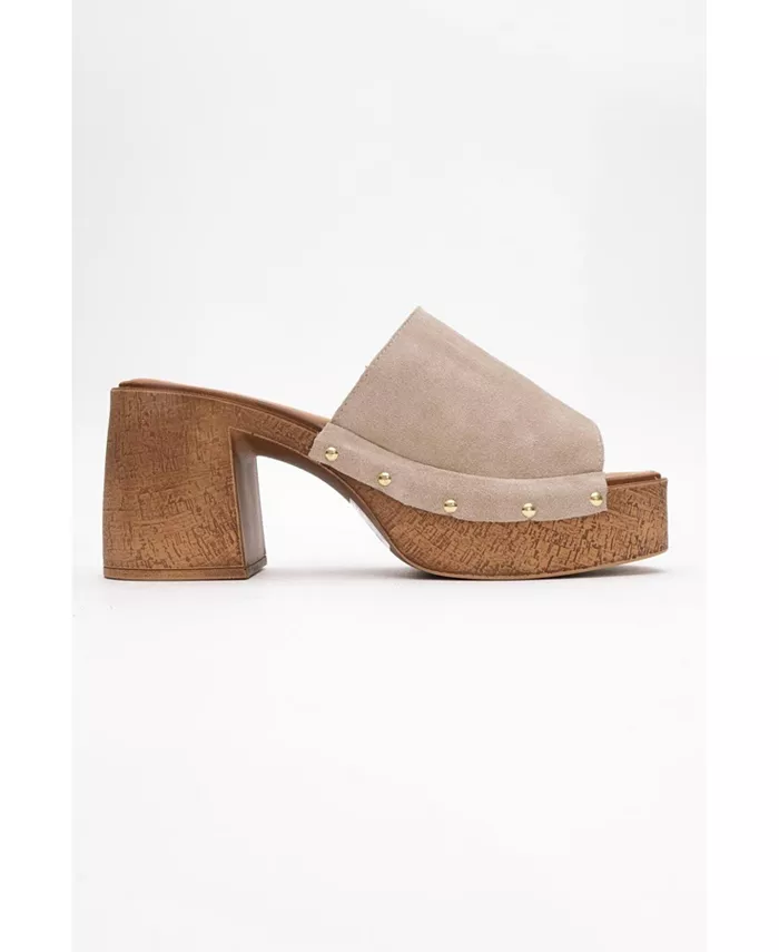 Мюли на платформе из кожи (женские) Forever & Always Shoes, загар/бежевый — фото 3