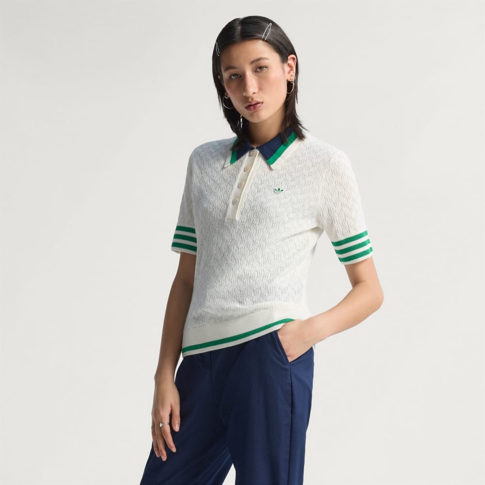 

Спортивная футболка Adidas Originals Knit Polo, цвет Chalk White