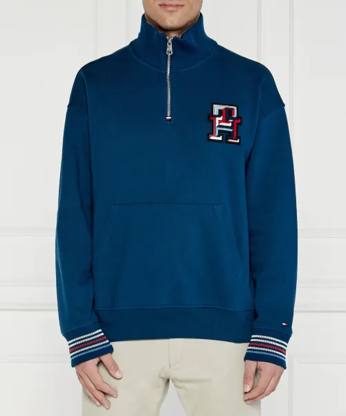 

Толстовка с застежкой-молнией 1/4 с монограммой Oversize fit Tommy Hilfiger, синий