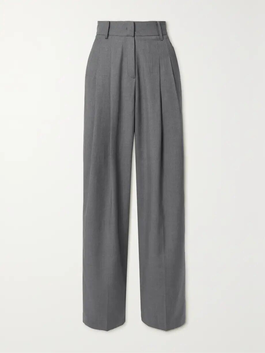 

Брюки прямого кроя со складками Gelso из смеси TENCEL The Frankie Shop, цвет Charcoal