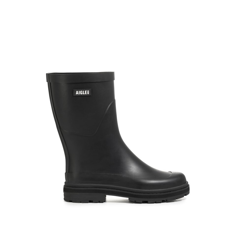 Сапоги женские резиновые Aigle с логотипом, черный