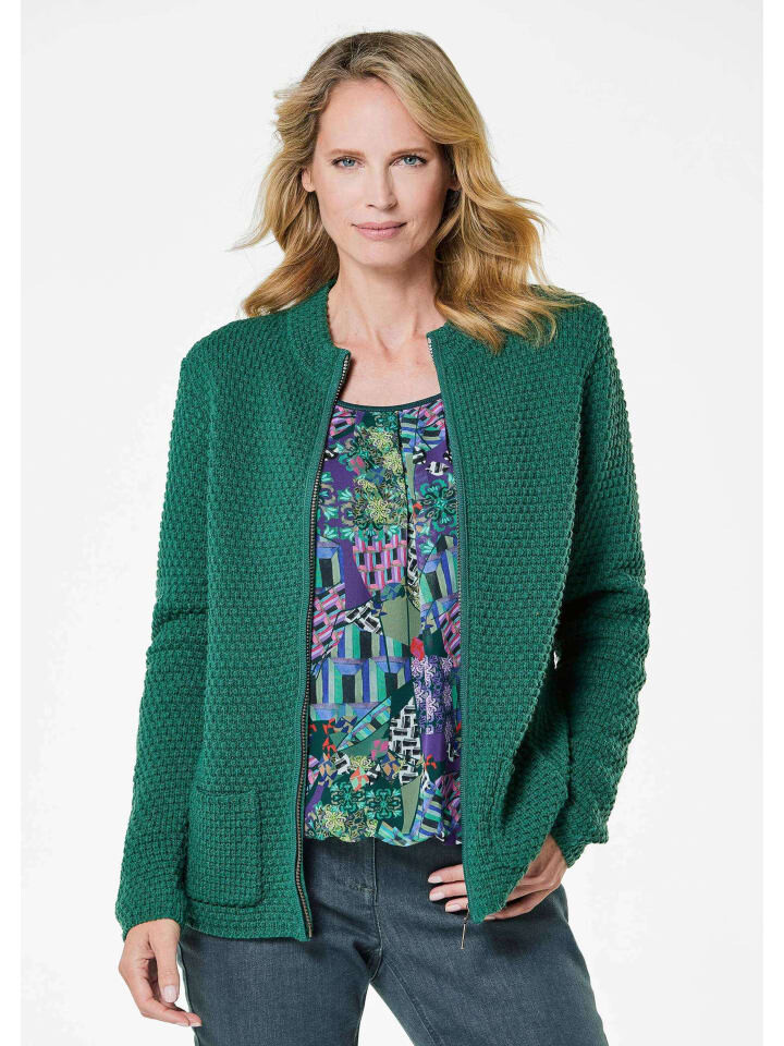 

Кардиган GOLDNER Strickjacke, темно-зеленый