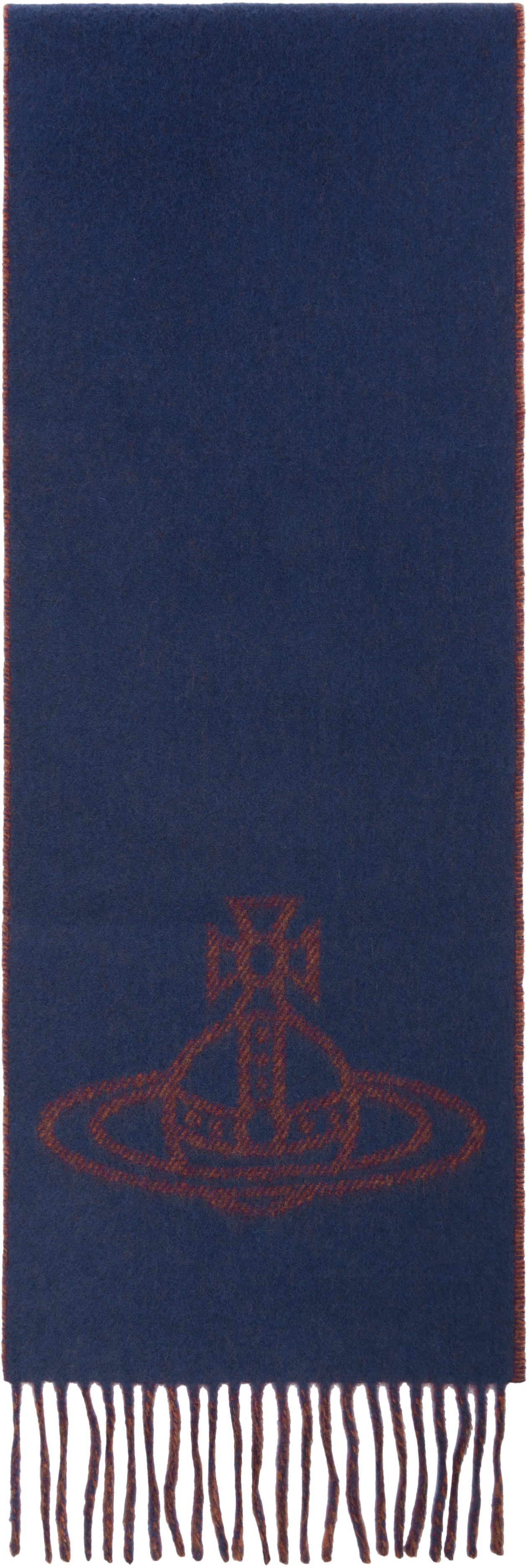 

Синий и оранжевый шарф с одним шаром Vivienne Westwood, темно-синий