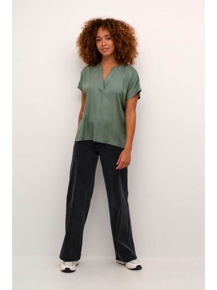 

Блузка KAano с короткими рукавами, прямого кроя, цвет: бальзамово-зеленый Kaffe