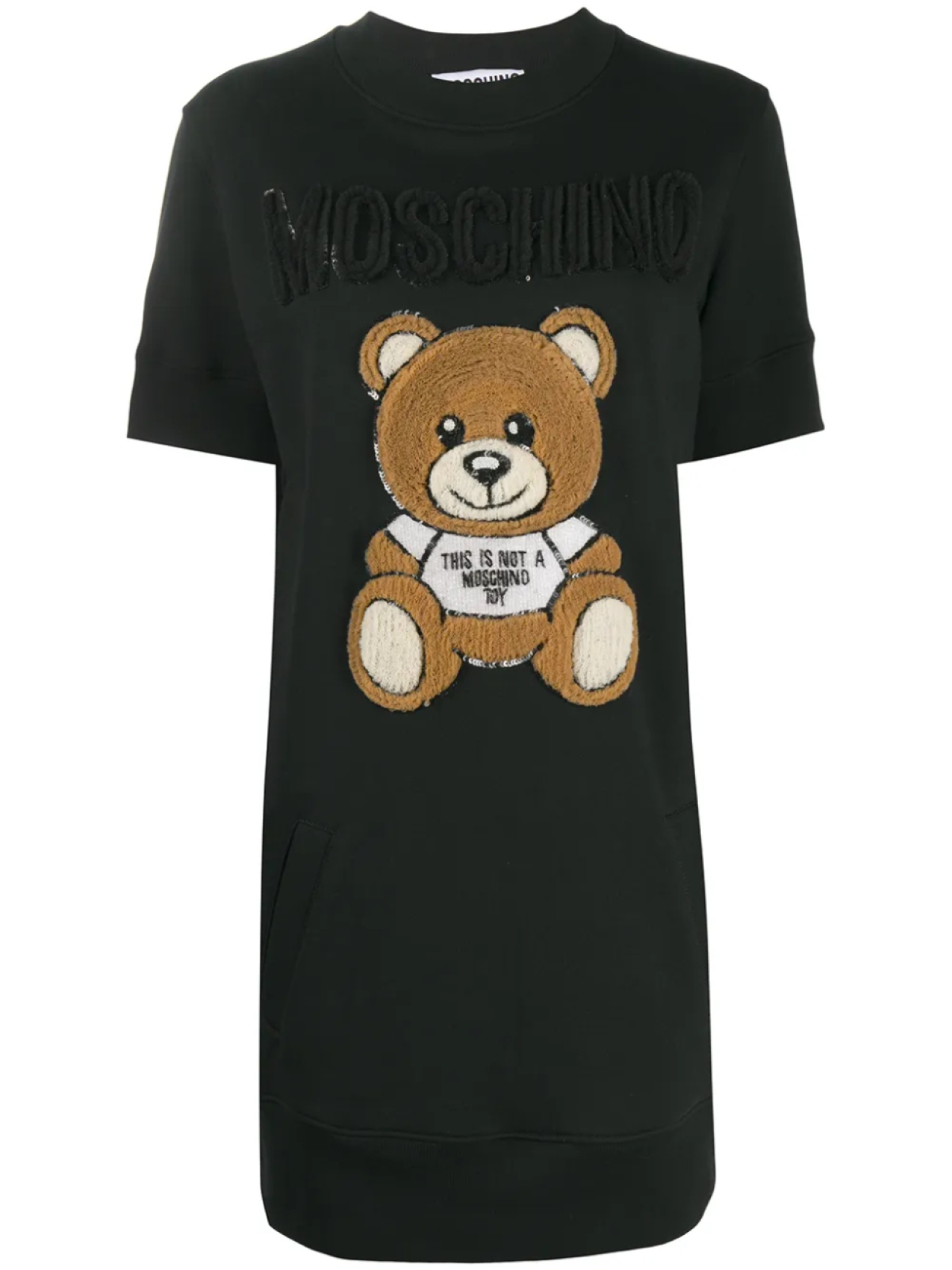 

Moschino платье-толстовка Teddy Bear с пайетками, черный