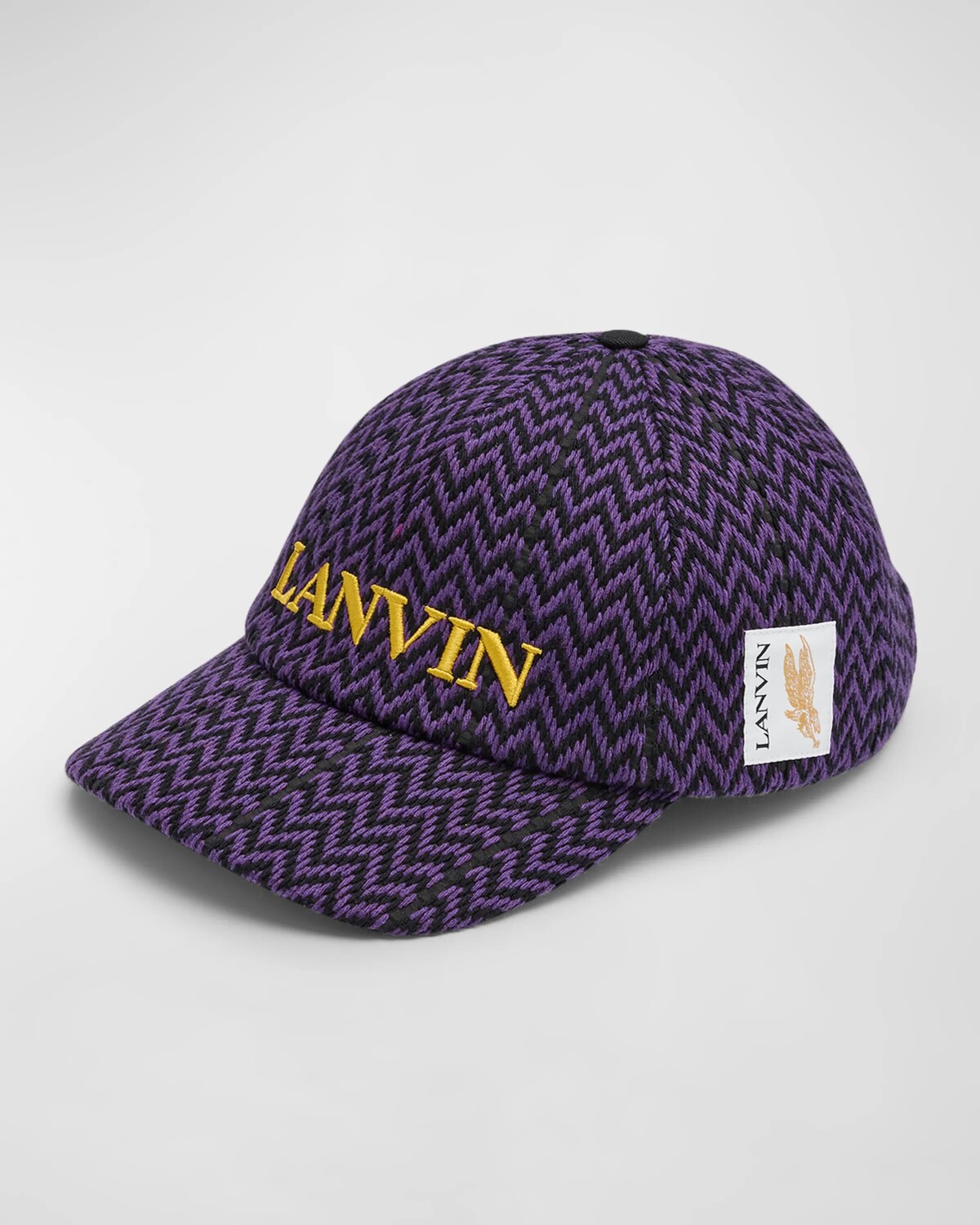 

Мужская бейсболка с логотипом в елочку Lanvin, цвет Blackpurple Reign 1075