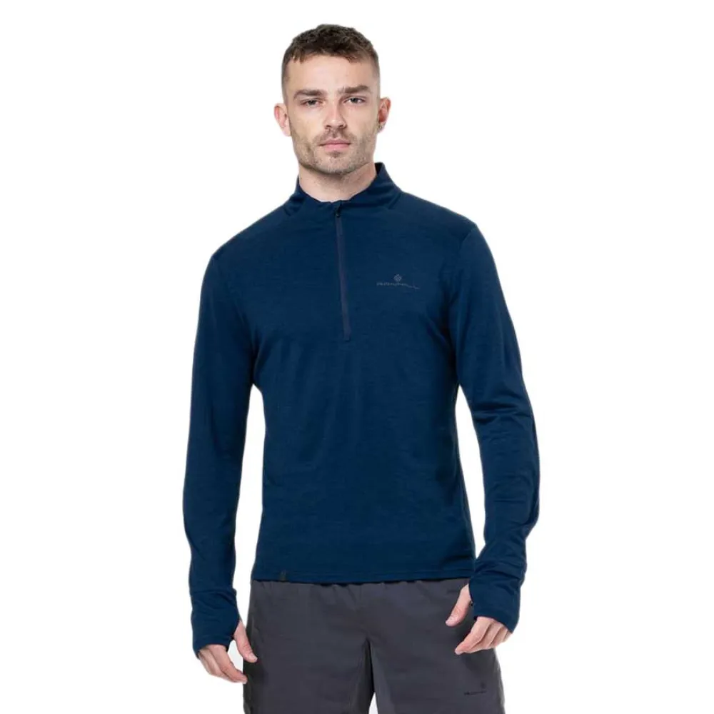 

Футболка с длинным рукавом Ronhill Tech merino half zip, синий