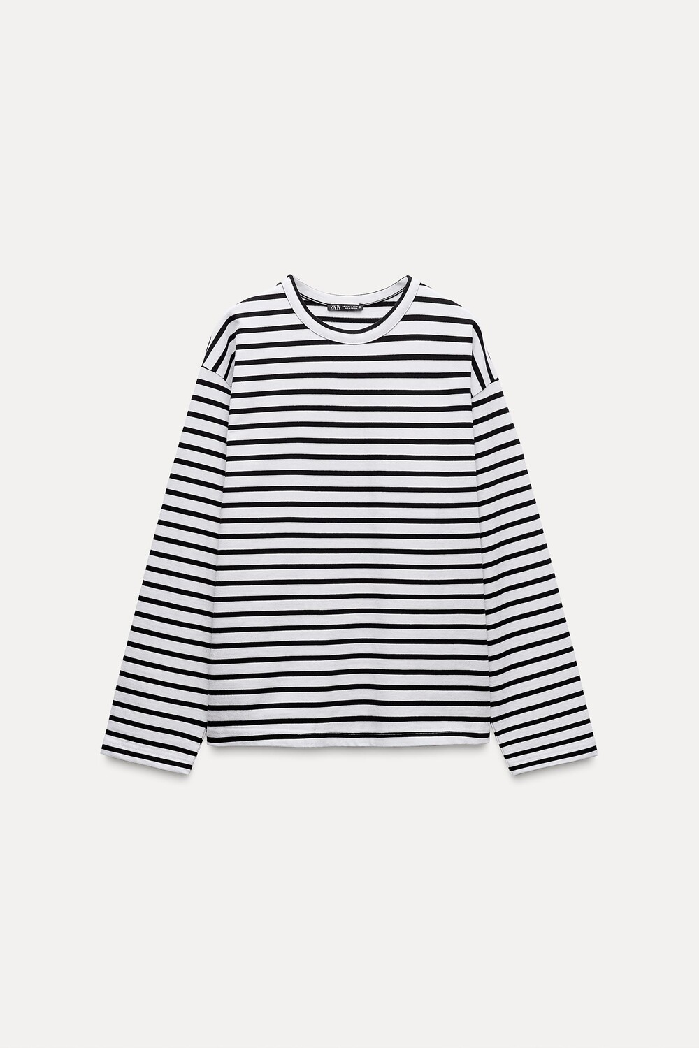 

Футболка Zara Striped Oversize, белый/черный