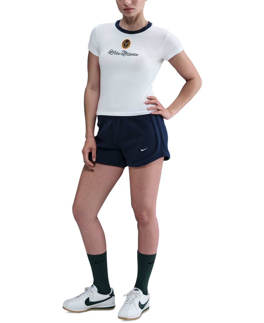 

Женская укороченная трикотажная футболка Sportswear Chill Knit Slim Nike, White/midnight Navy/midnight Navy, Белый, Женская укороченная трикотажная футболка Sportswear Chill Knit Slim Nike, White/midnight Navy/midnight Navy