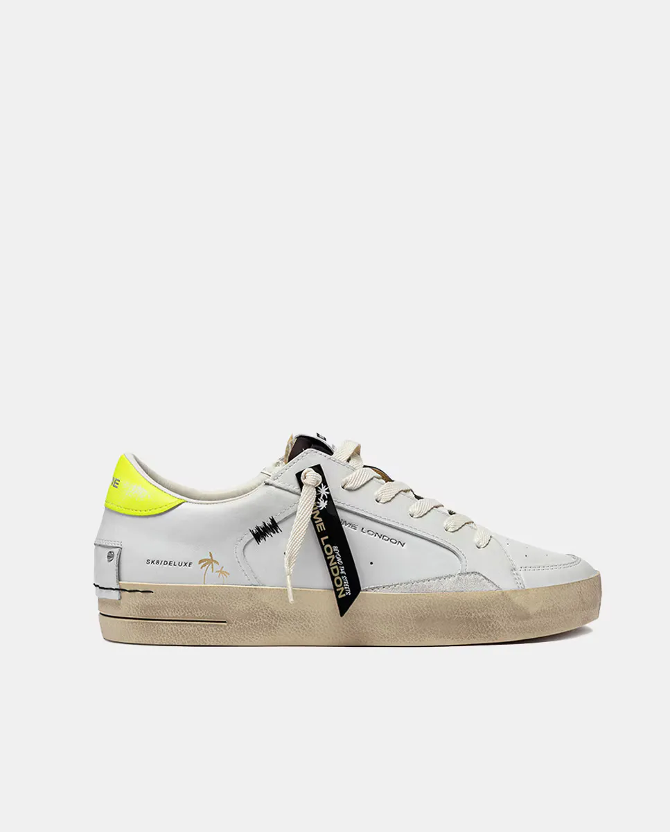 

SK8 Deluxe мужские низкие кожаные кроссовки в стиле шлема Crime London, белый