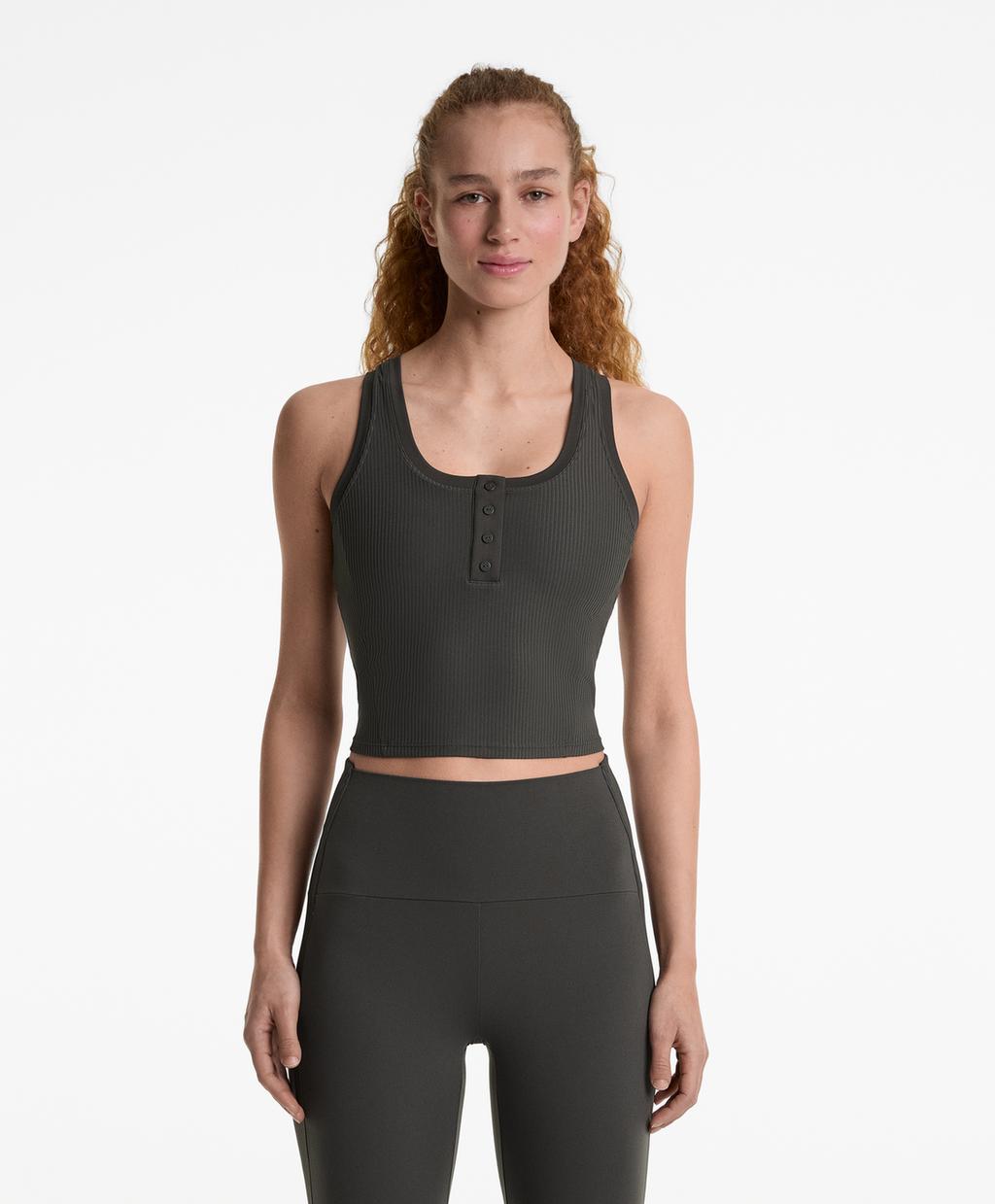 

Ребристая майка Comfortlux Oysho, цвет Dark Lead Grey