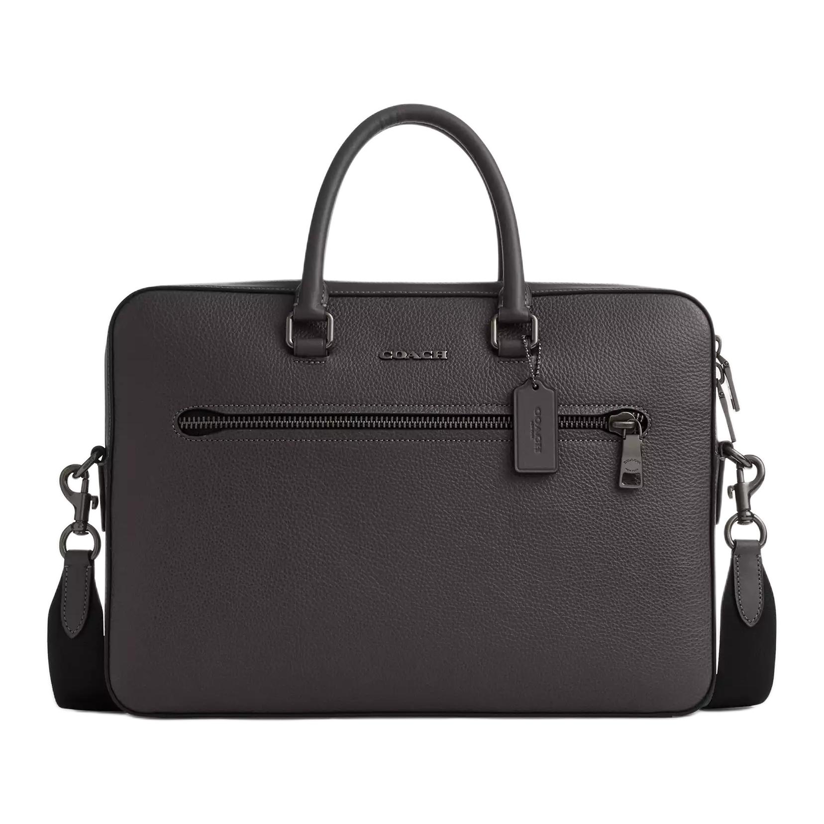 

COACH Этан большая мужская сумка через плечо из личи грайн кожи графит