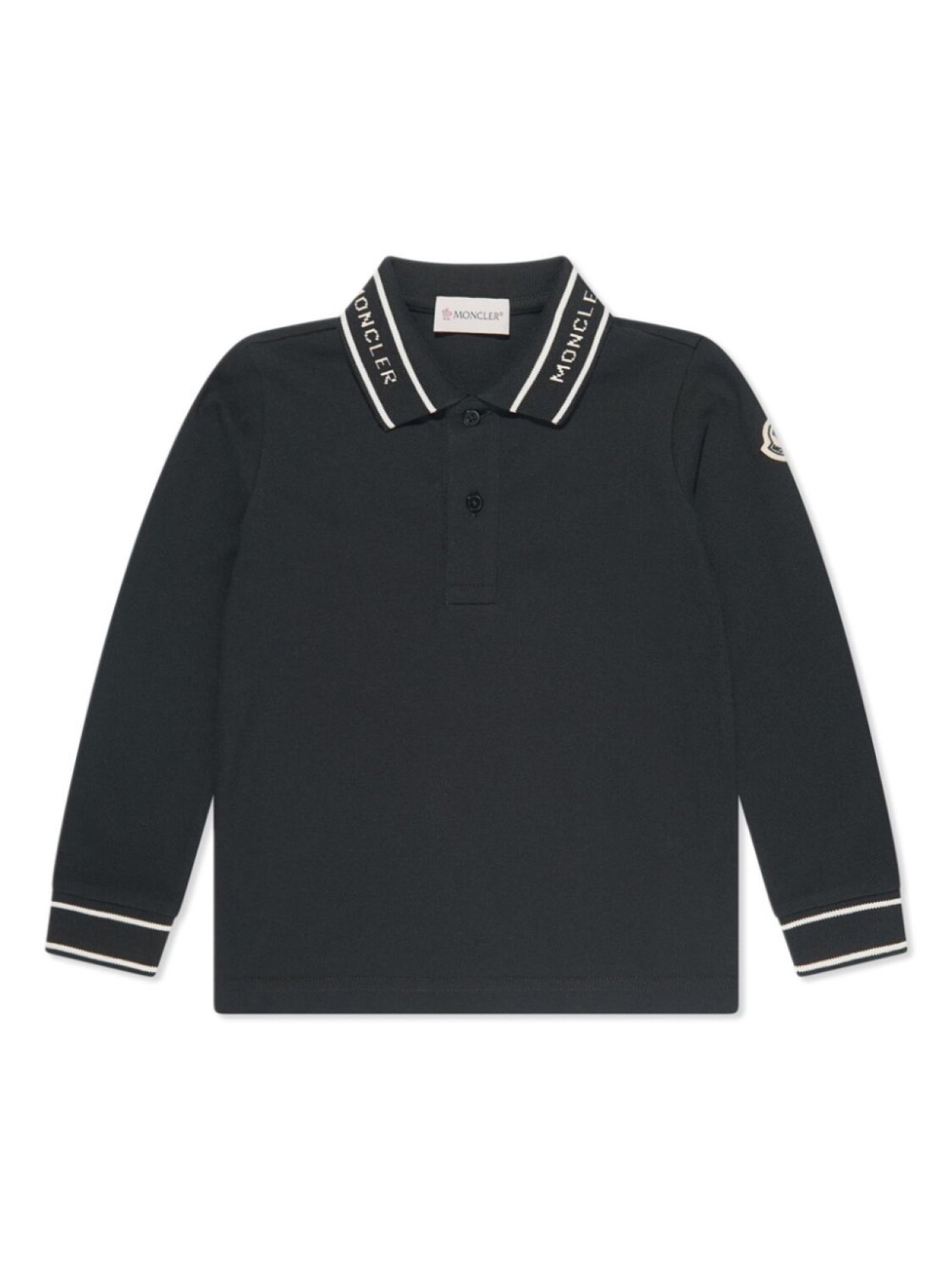 

Moncler Enfant рубашка поло с логотипом, черный