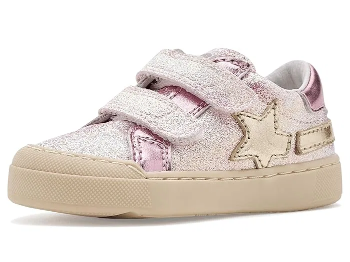Кроссовки с двойной липучкой Singery Low VL Naturino, Glitter Pink