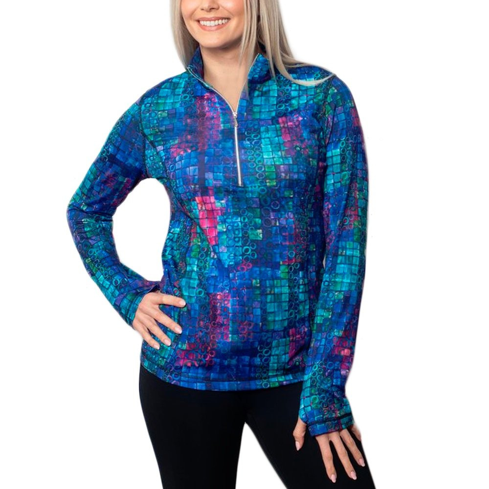 

Куртка-поло Sno Skins Micro Fiber Print с застежкой-молнией на четверть длины (женская), Dark Matter