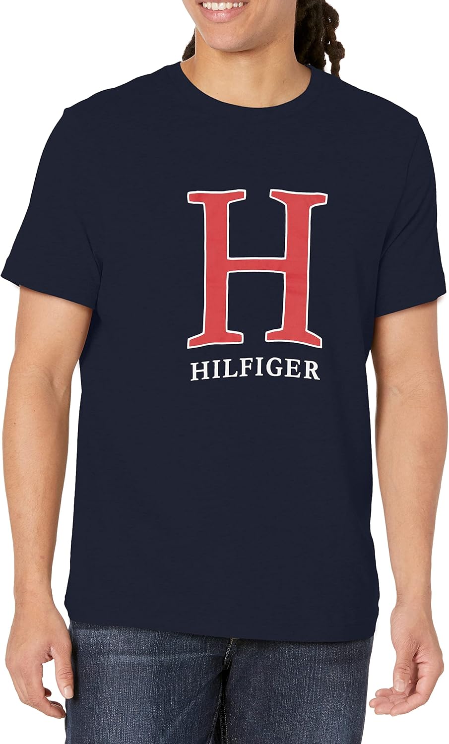 

Мужская футболка Tommy Hilfiger с короткими рукавами и круглым вырезом с графическим принтом, Dark Navy, Синий, Мужская футболка Tommy Hilfiger с короткими рукавами и круглым вырезом с графическим принтом, Dark Navy