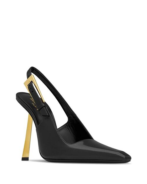 

Туфли Lee с ремешком на пятке из глянцевой кожи Saint Laurent, цвет Black