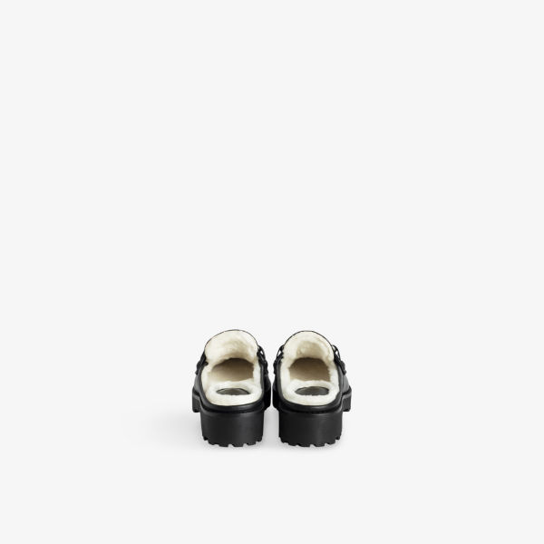 Лоферы кожаные Zadig&Voltaire Joe на овчинной подкладке, черный — фото 3