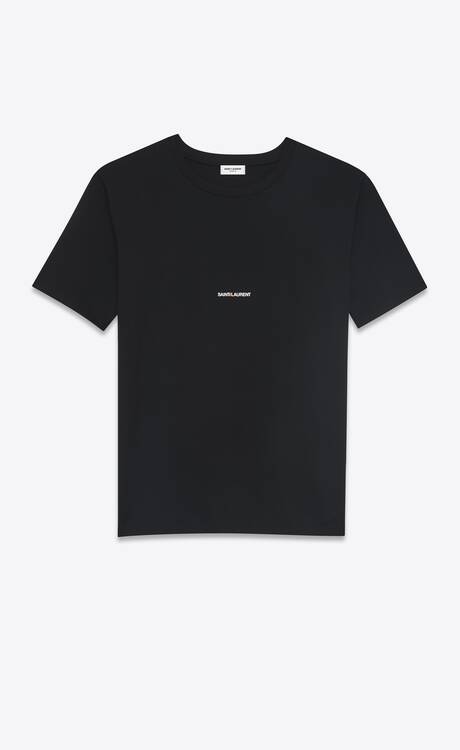 

Элегантная черная хлопковая футболка с логотипом Saint Laurent
