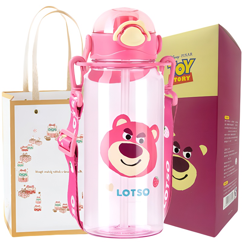 

Disney Лотсо, пластиковый стакан для воды, поильник с трубочкой Pink 1250ml