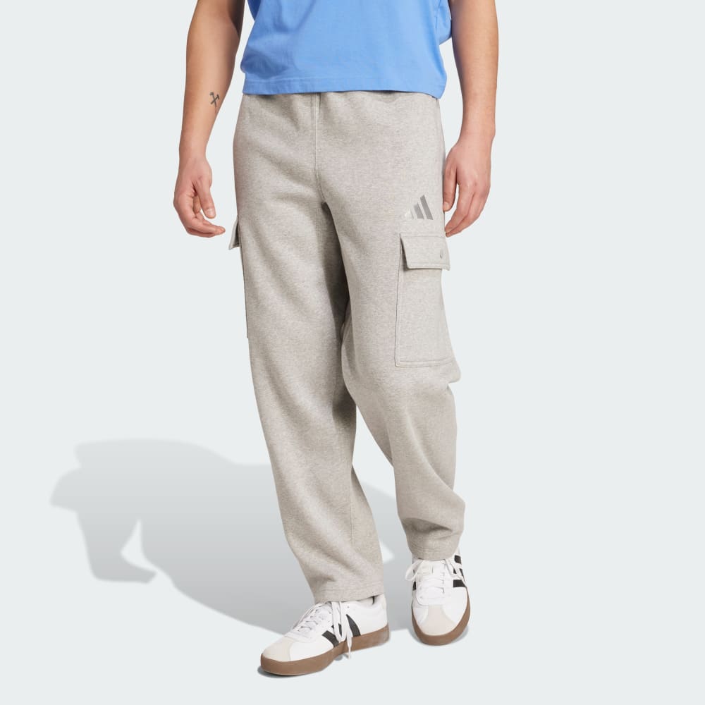 

Спортивные брюки Adidas ALL SZN Fleece Loose Cargo Open Hem Pants, цвет Medium Grey Heather