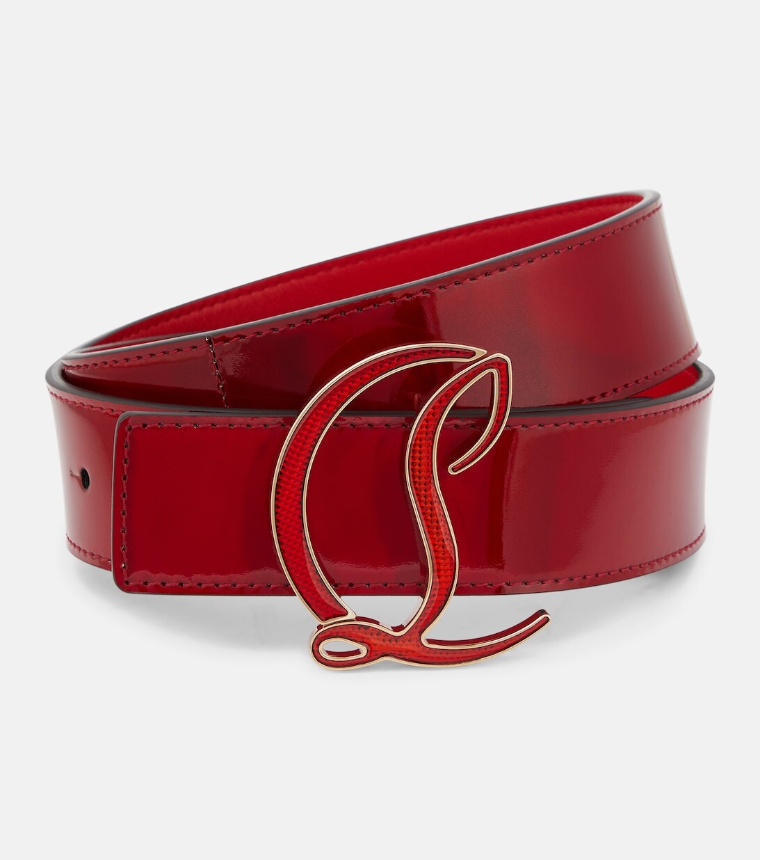 

Кожаный ремень с логотипом CL Christian Louboutin, черный