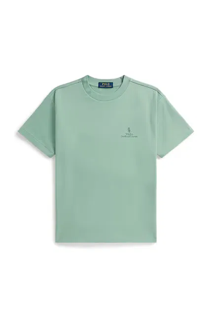 Футболка хлопковая детская Polo Ralph Lauren, бирюзовый — фото 2