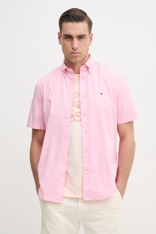 

Хлопковая рубашка Tommy Hilfiger, розовый