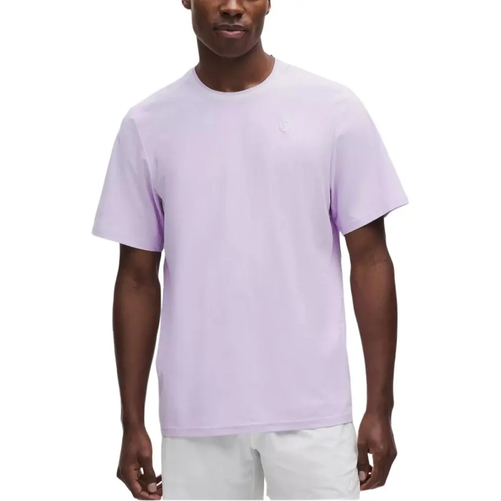 

Футболка теннисная мужская с защитой от ультрафиолета, полосатая, сетчатая Lululemon, лаванда, Фиолетовый, Футболка теннисная мужская с защитой от ультрафиолета, полосатая, сетчатая Lululemon, лаванда