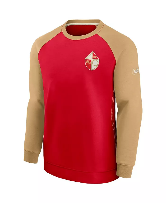 Мужской свитер San Francisco 49ers Historic Raglan Crew Performance в красно-золотой гамме Nike — фото 3
