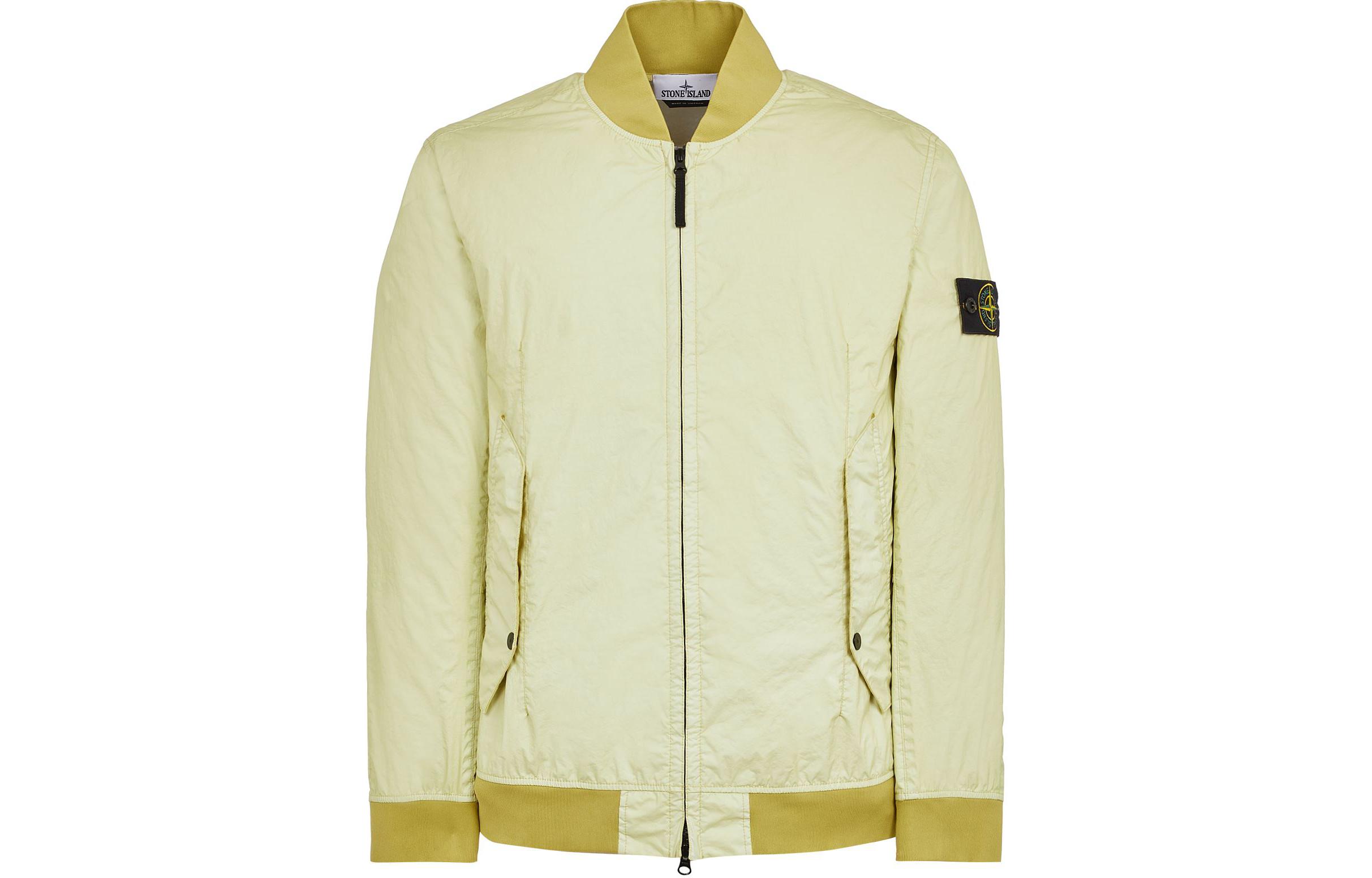 STONE ISLAND Застёгивающаяся на молнию куртка-бомбер, Pistachio — фото 3