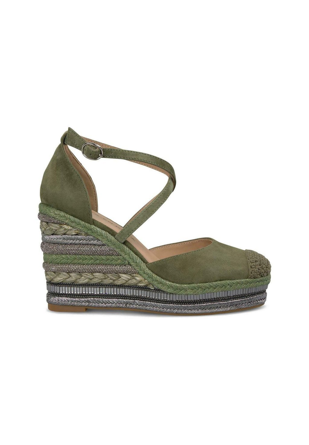 Босоножки на платформе CON PUNTERA REDONDEADA Y CIERRE CON HEBILLA - High heels Alma en Pena, цвет Verde Oscuro Jaspeado — фото 2