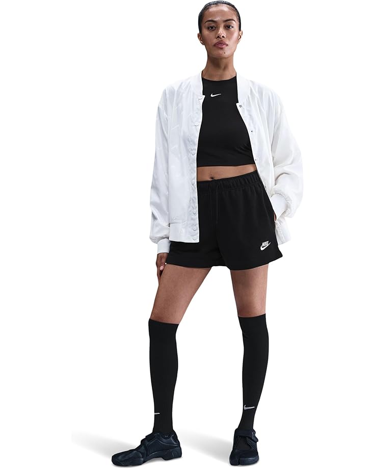 

Шорты Nike Sportswear Club Fleece Mid-rise Shorts, черный/белый